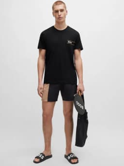 HUGO BOSS LEFT CHEST LOGO T-SHIRT RN 24 - BLACK — (50508744-001)