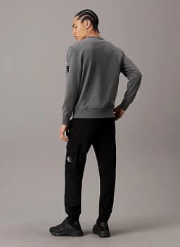 CALVIN KLEIN JEANS SKINNY WASHED CARGO PANT - CK BLACK — (j30j325900beh)