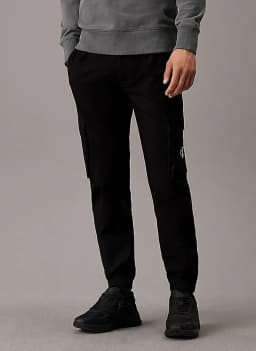 CALVIN KLEIN JEANS SKINNY WASHED CARGO PANT - CK BLACK — (j30j325900beh)