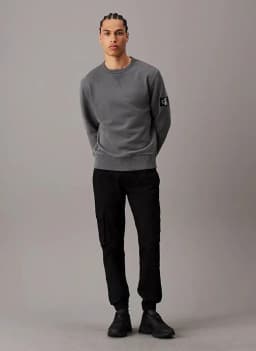 CALVIN KLEIN JEANS SKINNY WASHED CARGO PANT - CK BLACK — (j30j325900beh)