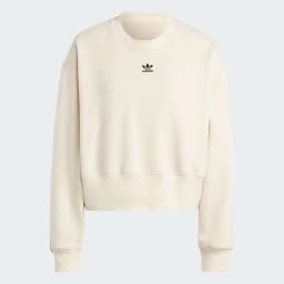 ADIDAS ORIGINALS W ESSENTIAL RELAXED SHORT SWEATSHIRT  - WONDER WHITE — (ia6502)