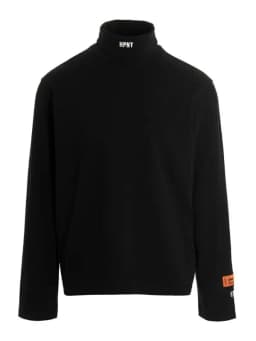 HERON PRESTON HPNY EMB ROLLNECK - BLACK WHITE — (hmab027c99jer0021001)