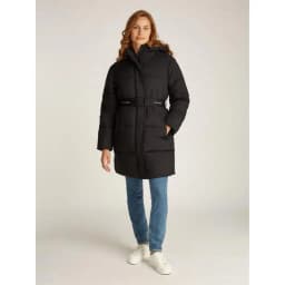 CALVIN KLEIN JEANS W LOGO BELT SHORT PUFFER - CK BLACK — (j20j221896beh)