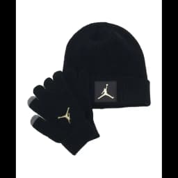 JORDAN METAL JUMPMAN PATCH BEANIE SET - BLACK/GOLD — (9a0604-k5x)
