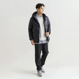 NANGA MOUNTAIN LODGE DOWN HOODIE JACKET - BLK — (nw2441-1a802-a-blk)
