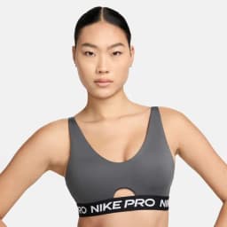 NIKE W NP INDY PLUNGE BRA SW - IRON GREY/WHITE — (hf5961-068)