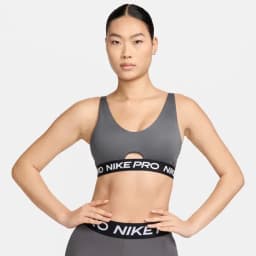 NIKE W NP INDY PLUNGE BRA SW - IRON GREY/WHITE — (hf5961-068)