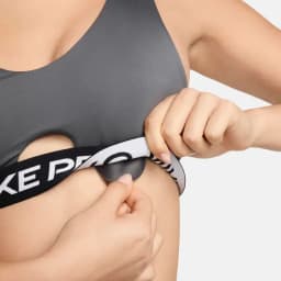 NIKE W NP INDY PLUNGE BRA SW - IRON GREY/WHITE — (hf5961-068)