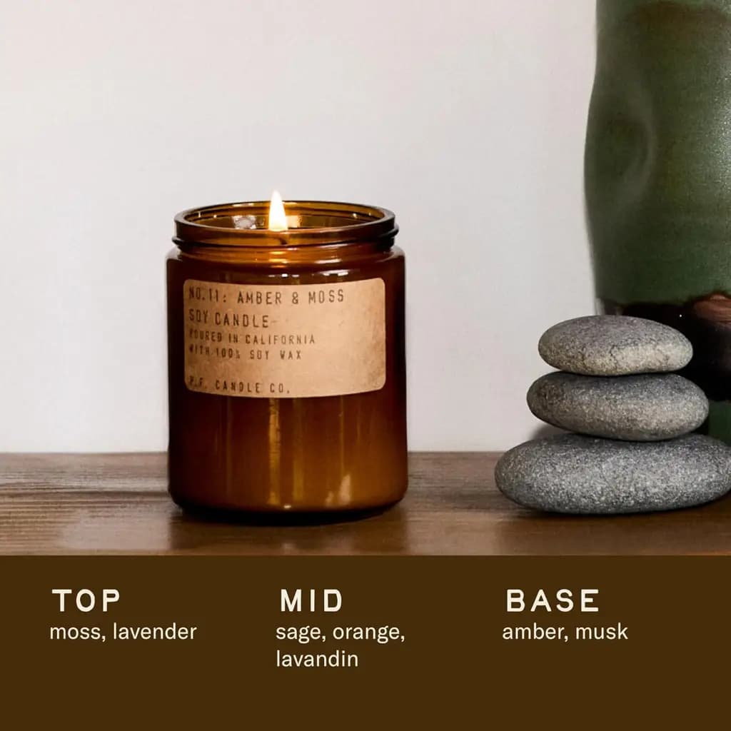 P.F. Candle Co. P.F. CANDLE CO NO.11 AMBER & MOSS 7.2 OZ SOY CANDLE - BROWN — (sc11)