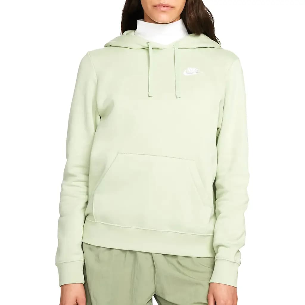 NIKE W CLUB FLC STD PO HDY - HONEYDEW/WHITE — (dq5793-343)