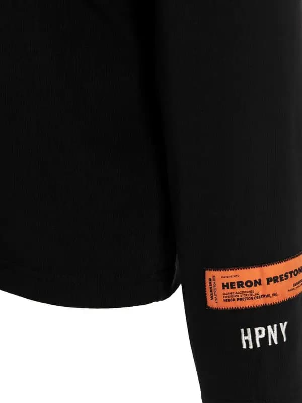 HERON PRESTON HPNY EMB ROLLNECK - BLACK WHITE — (hmab027c99jer0021001)