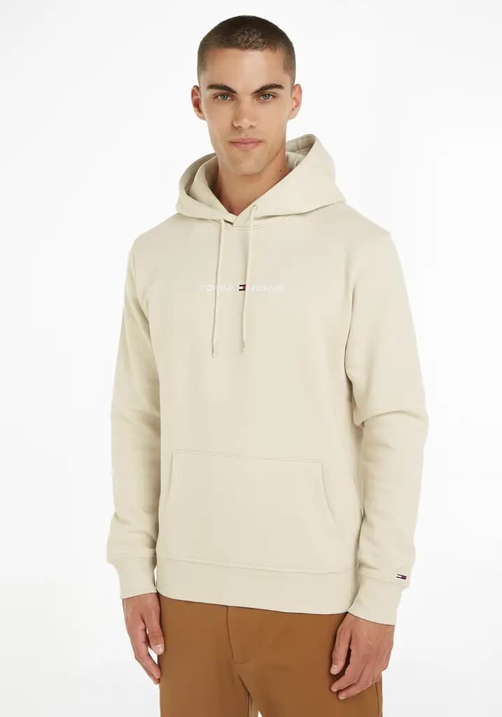 Tommy Hilfiger TOMMY JEANS TJM REG LINEAR LOGO HOODIE - Newsprint — (dm0dm17985acg)