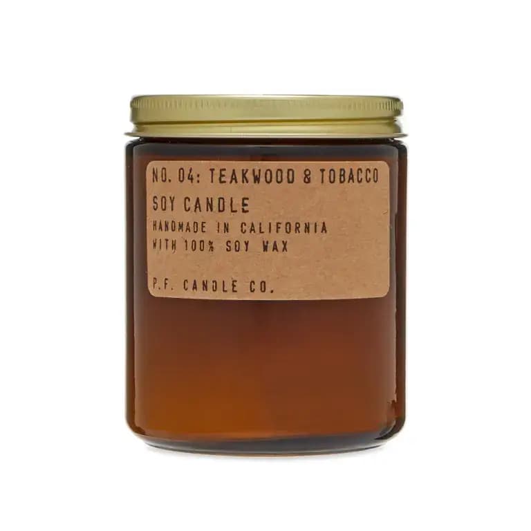 P.F. Candle Co. P.F. CANDLE CO NO.04 TEAKWOOD & TOBACCO 7.2 OZ SOY CANDLE - BROWN — (sc4)