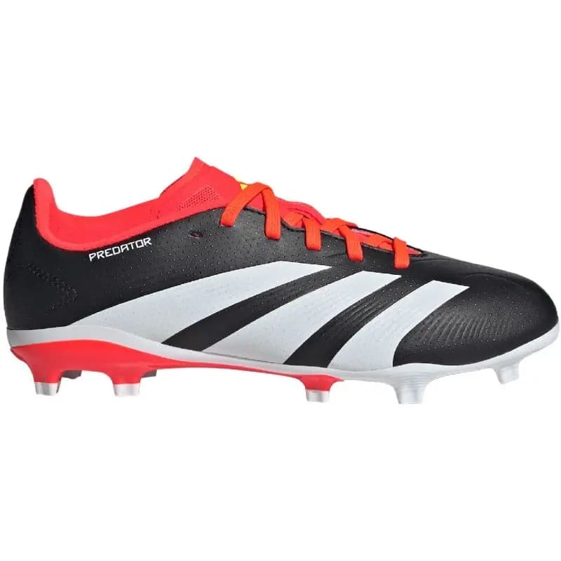 ADIDAS PREDATOR LEAGUE FG BOOTS JUNIOR - CORE BLACK/FOOTWEAR WHITE/SOLAR RED — (ig7748)