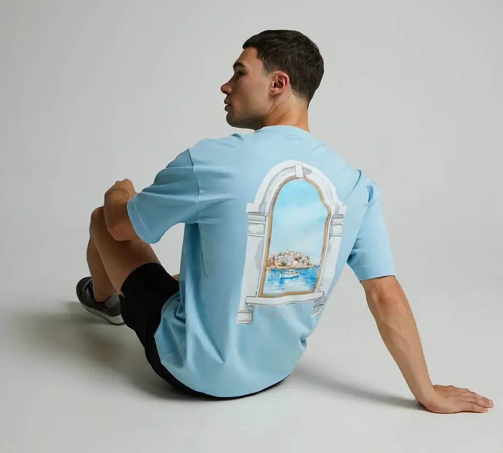 BELIER ARCH VIEW T-SHIRT - SKY BLUE — (bm-214-sky-blue)