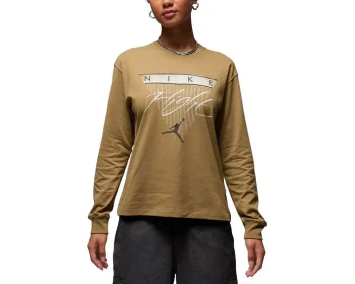 JORDAN W FLIGHT GRAPHIC LS TEE - BROWN KELP